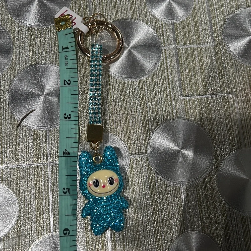 429. Blue Rhinestone Labubu Keychain